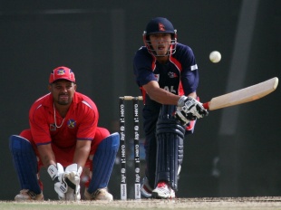 Paras Khadka's half-century led Nepal to a 24-run victory against Bermuda in Abu Dhabi © ICC/Barry Chambers